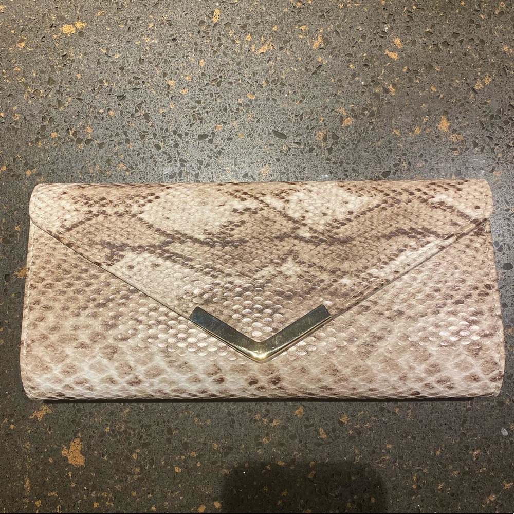 Snakeskin clutch with optional chain